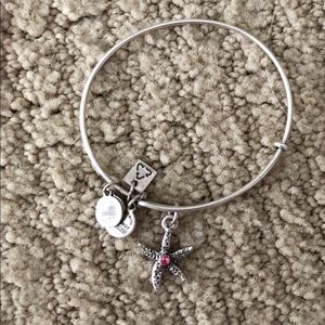 Silver starfish pink Alex and ani bracelet
